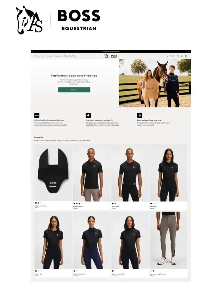 Equestrian clothing online store artwork