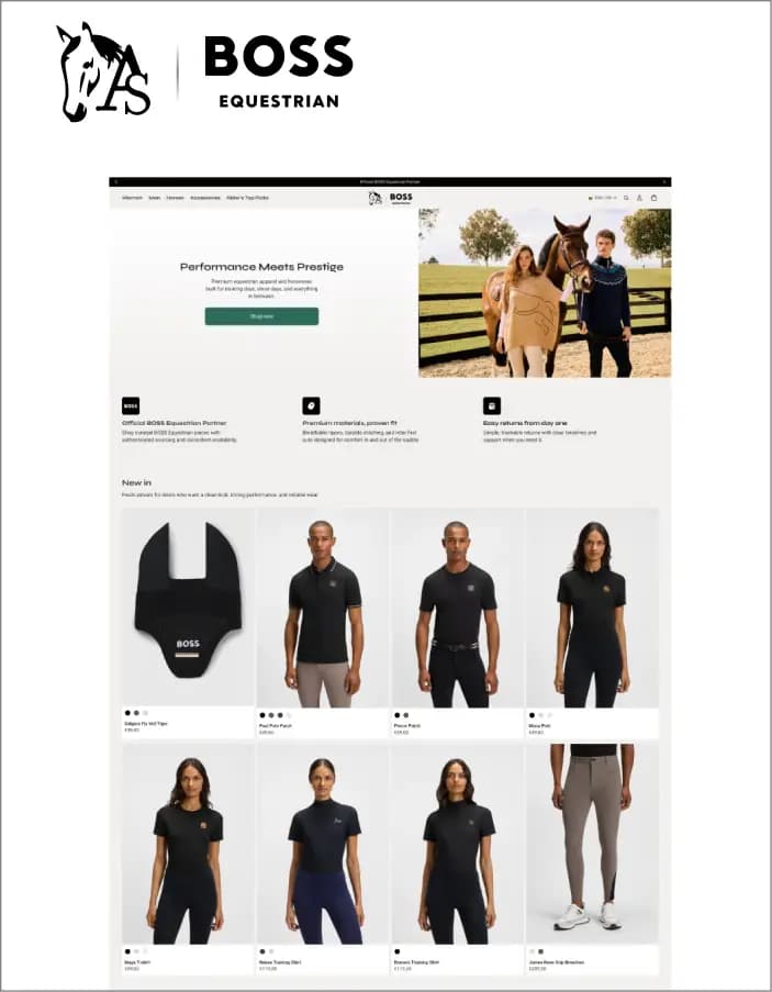 BOSS Equestrian e-commerce platform artwork