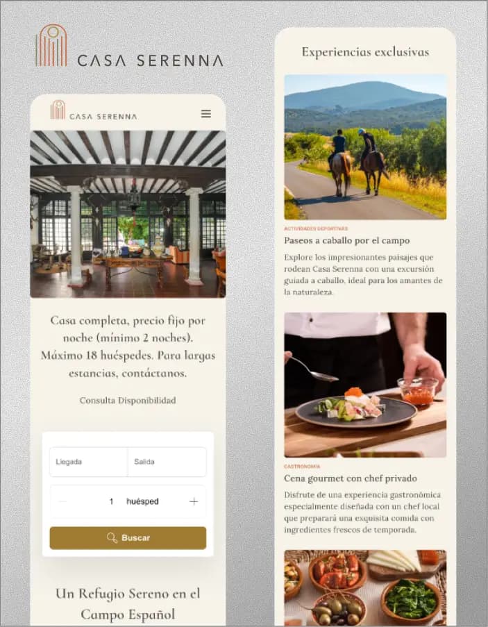 Villa website & booking engine artwork
