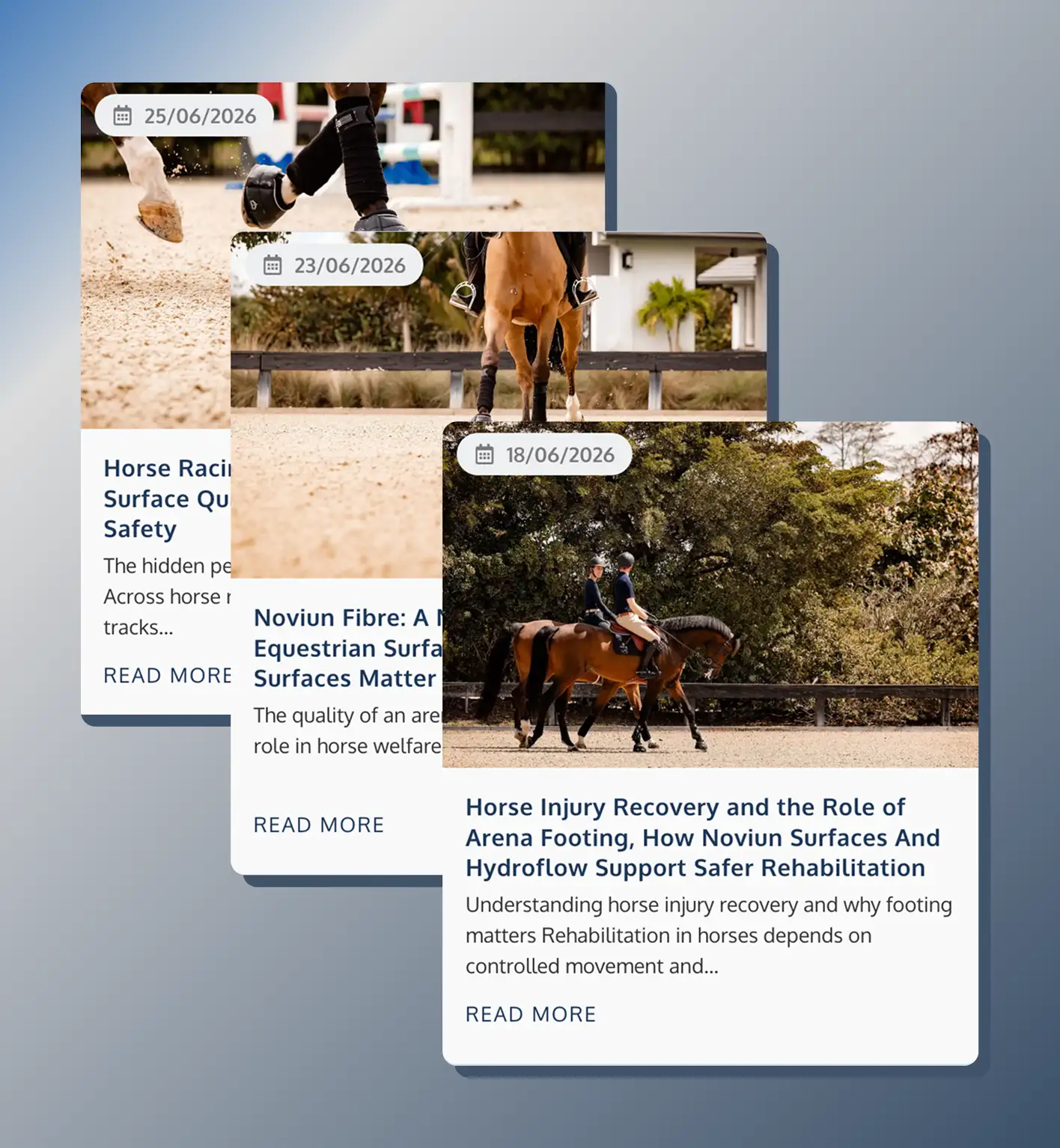 The Noviun blog with arena-footing safety and care articles